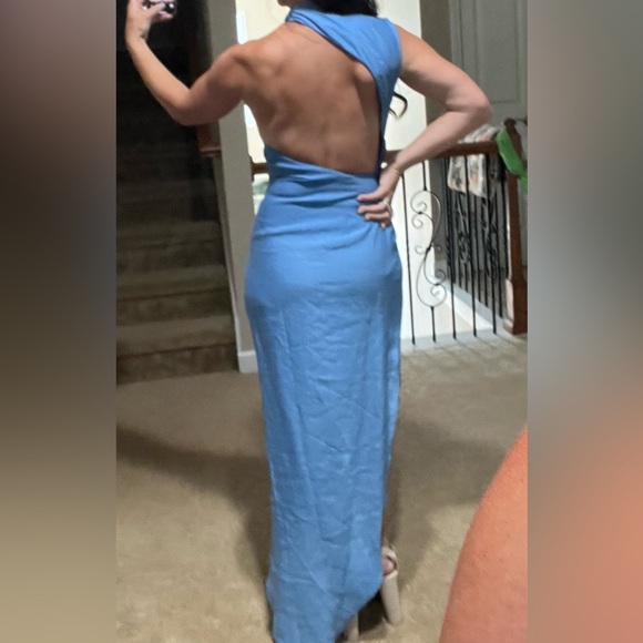 ASOS asymmetric blue dress size US 4 backless - Picture 2 of 3